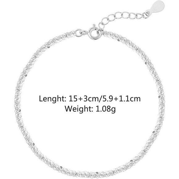 Dainty Silver 925 Sterling Gold Plated Twist Rope Chain Adjustable Bracelet for - Picture 4 of 6